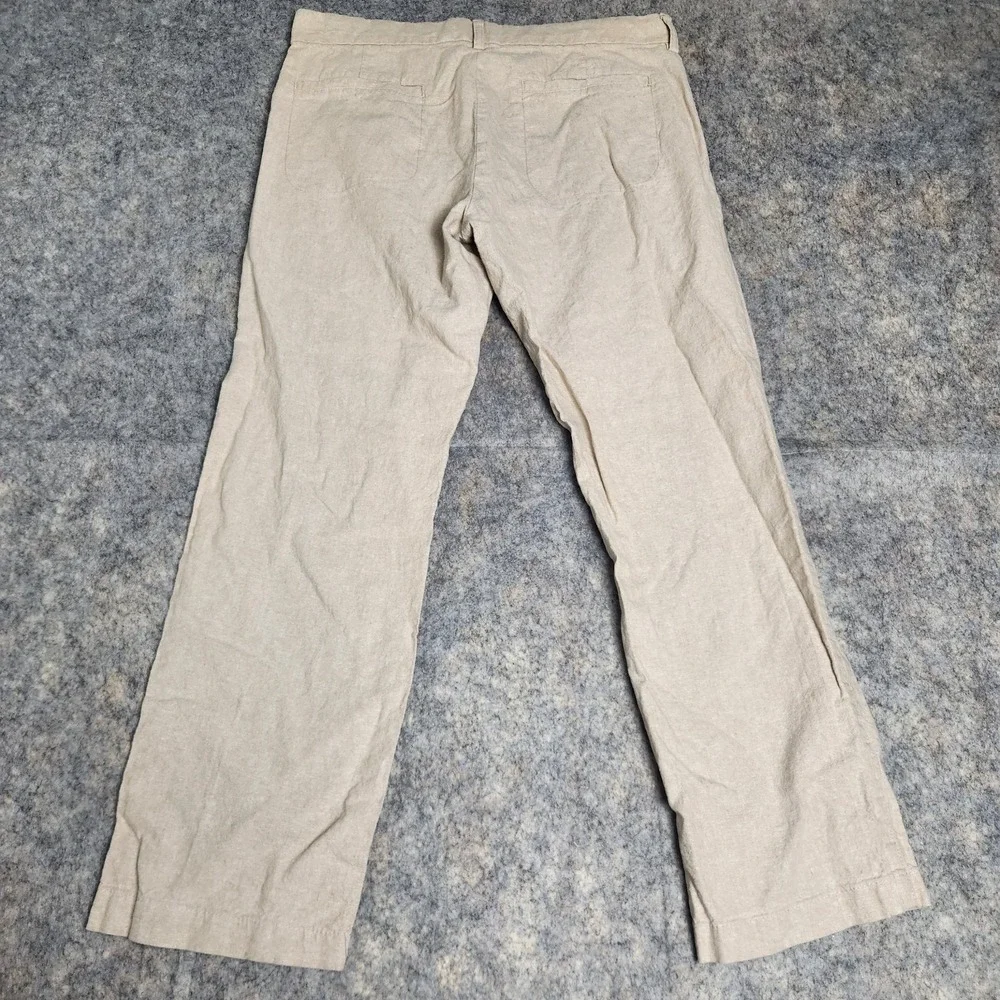 Banana Republic Linen Blend Chino Pants Men 33x28 Beige Preppy Vacation Beach